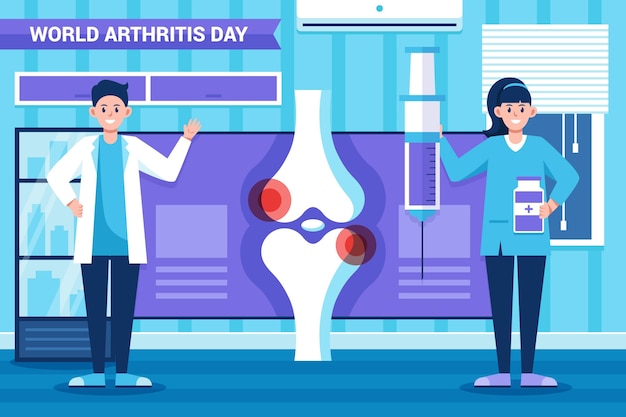 Flacher Weltarthritis-Tageshintergrund