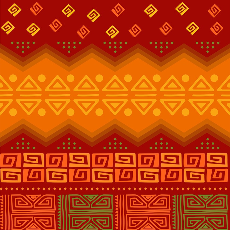Kostenlose Vektor flaches afrikanisches musterdesign