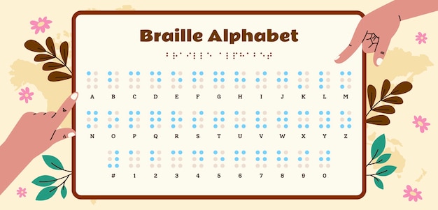 Kostenloser Vektor flaches alphabet/schriftart für den weltbraille-tag