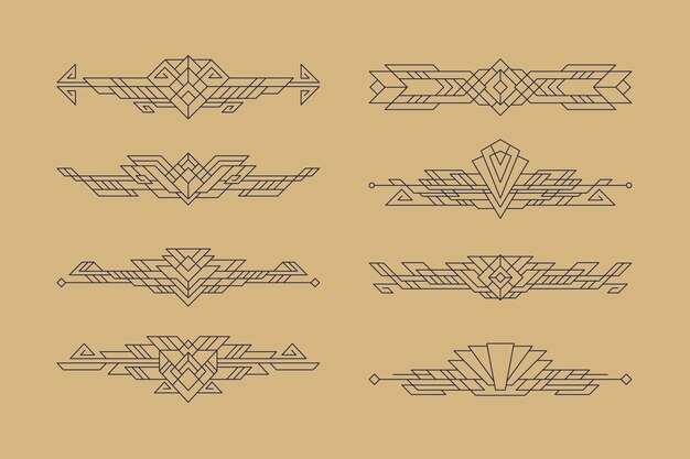 Flaches Art-Deco-Ornament
