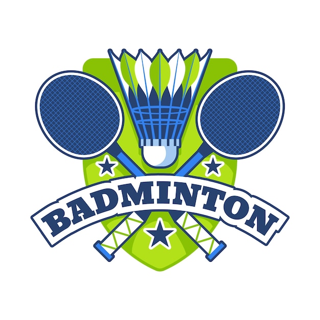 Kostenloser Vektor flaches badminton-logo