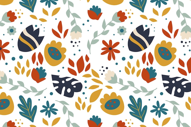 Kostenlose Vektor flaches blumenmuster-design