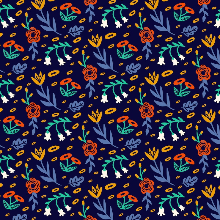 Kostenlose Vektor flaches blumenmuster-design