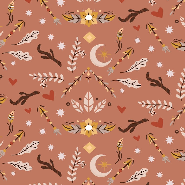 Kostenlose Vektor flaches boho-muster-design