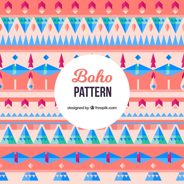 Flaches boho-muster mit geometrischem design