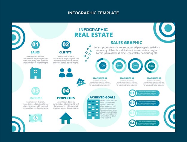 Flaches Design abstrakte geometrische Immobilien Infografik