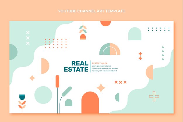 Flaches Design abstrakte geometrische Immobilien-YouTube-Kanal-Kunst