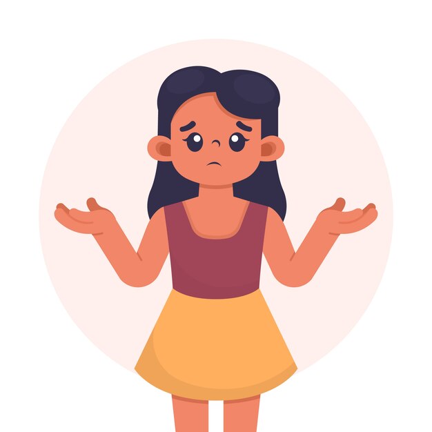 Flaches Design Achselzucken Illustration