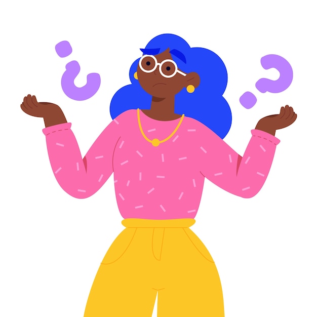 Flaches Design Achselzucken Illustration
