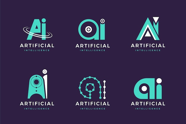 Kostenloser Vektor flaches design ai logo-schablonensammlung