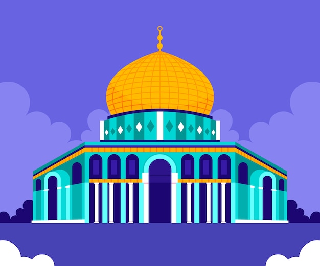 Flaches Design Al-Aqsa-Illustration