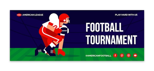 Kostenloser Vektor flaches design american football facebook-cover