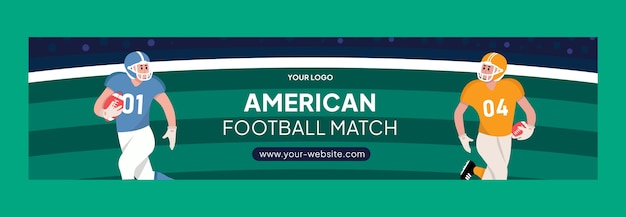 Kostenloser Vektor flaches design american football twitch banner