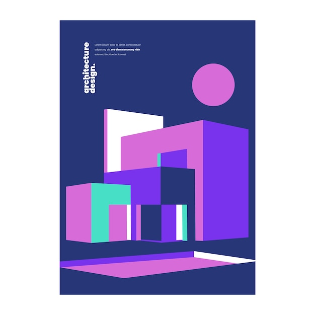 Flaches design-architektur-poster-design