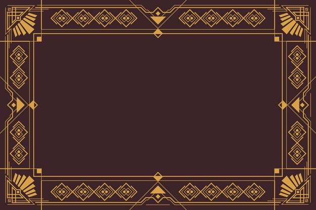 Flaches Design Art Deco goldener Hintergrund