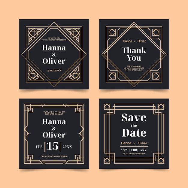 Flaches Design Art-Deco-Instagram-Post