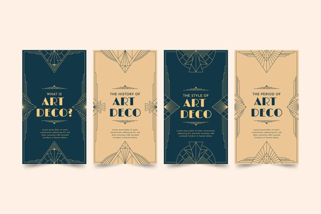 Flaches Design Art-Deco-Vintage-Geschichte-Kollektion