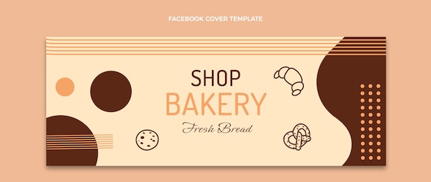 Flaches design bäckerei-facebook-cover