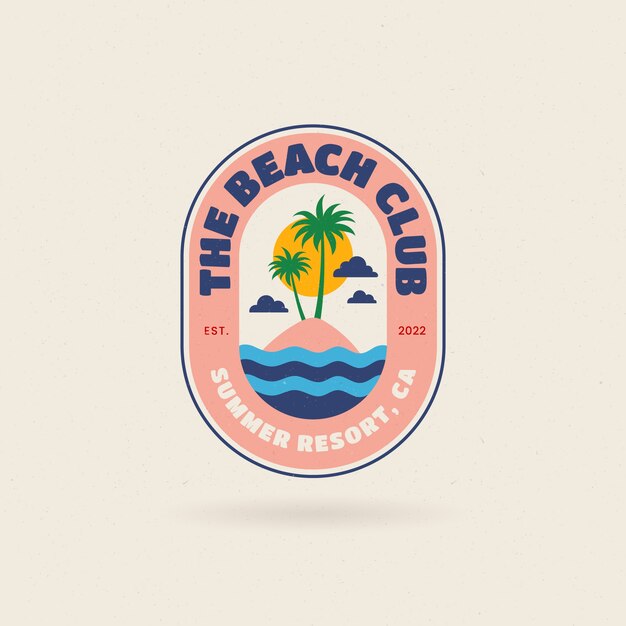 Flaches Design Beach Club Logo-Design