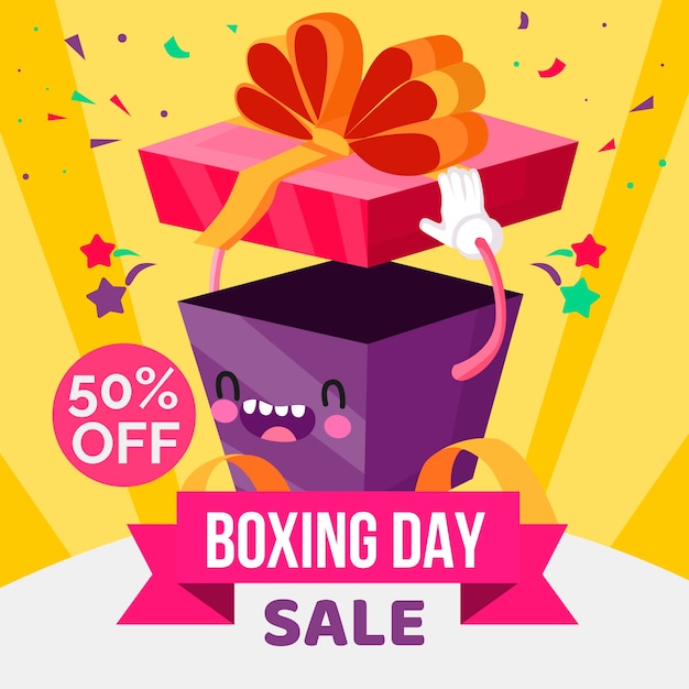 Flaches design-boxing-day-sale-konzept