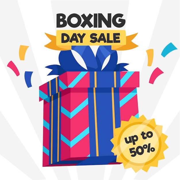 Flaches design-boxing-day-sale-konzept