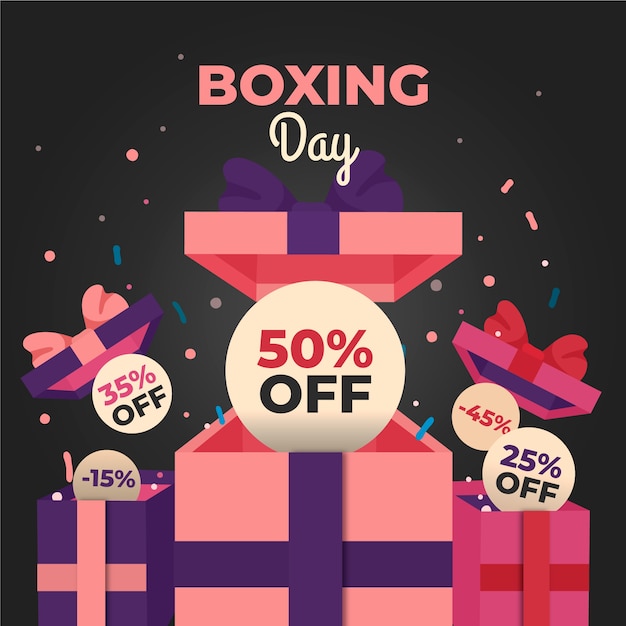 Flaches design-boxing-day-sale-konzept