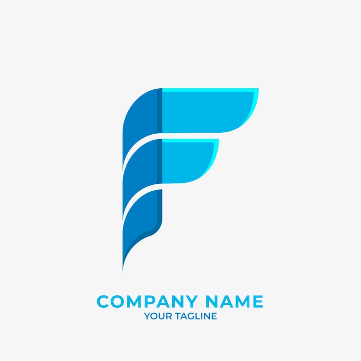 Kostenlose Vektor flaches design buchstabe f logo-vorlage
