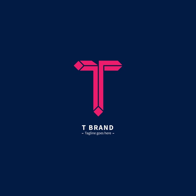 Flaches Design Buchstabe t-Logo-Vorlage