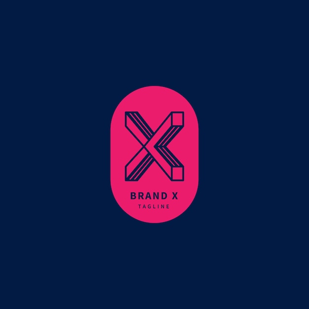 Flaches Design Buchstabe x Logo-Vorlage