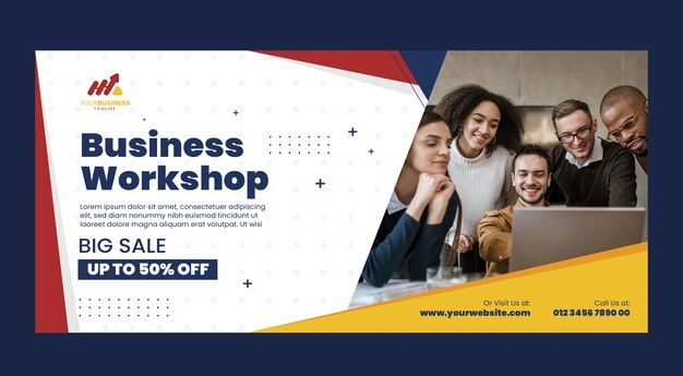 Flaches Design-Business-Workshop-Verkaufsbanner