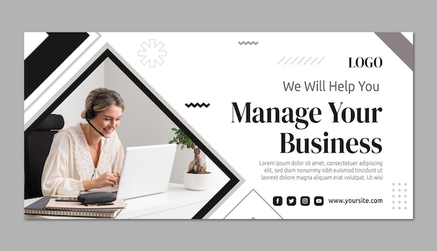 Flaches design-business-workshop-verkaufsbanner