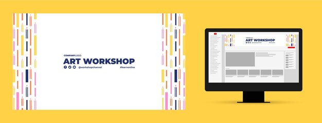 Flaches Design Business Workshop YouTube-Kanalkunst