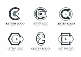Kostenloser Vektor flaches design c logo-vorlagenpaket