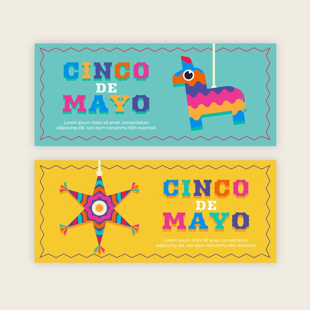 Flaches design cinco de mayo banner