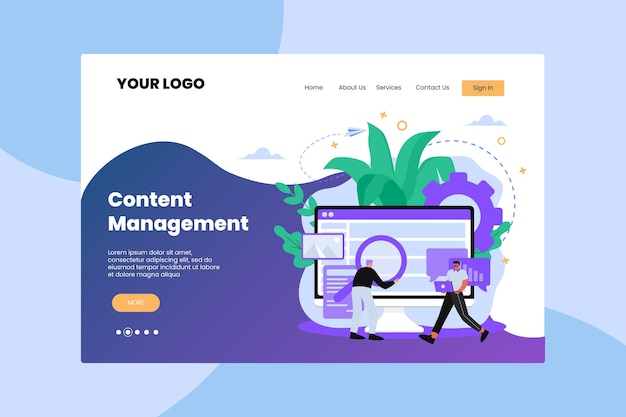 Flaches design cms landingpage