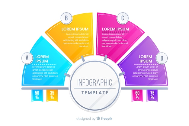 Flaches design der bunten infographic schablone