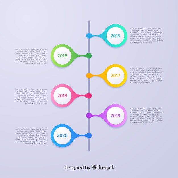 Flaches Design der bunten infographics Zeitachse