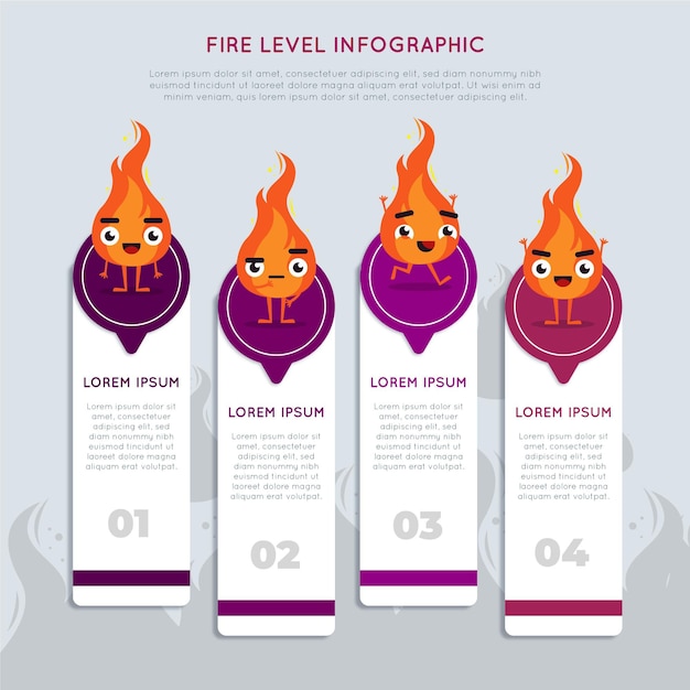 Flaches design der feuerinfografik