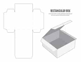 Kostenloser Vektor flaches design der gestanzten box-vorlage