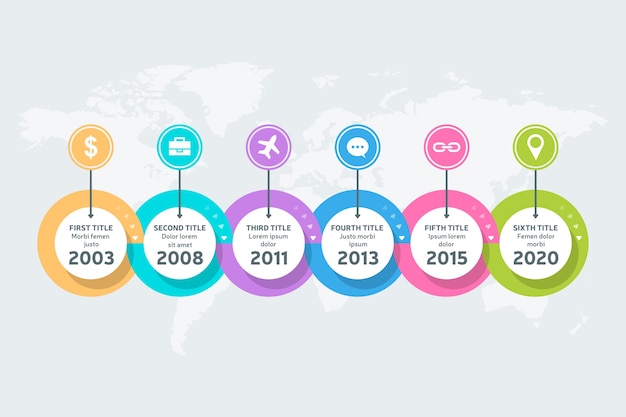 Flaches Design der Infografik-Zeitachse