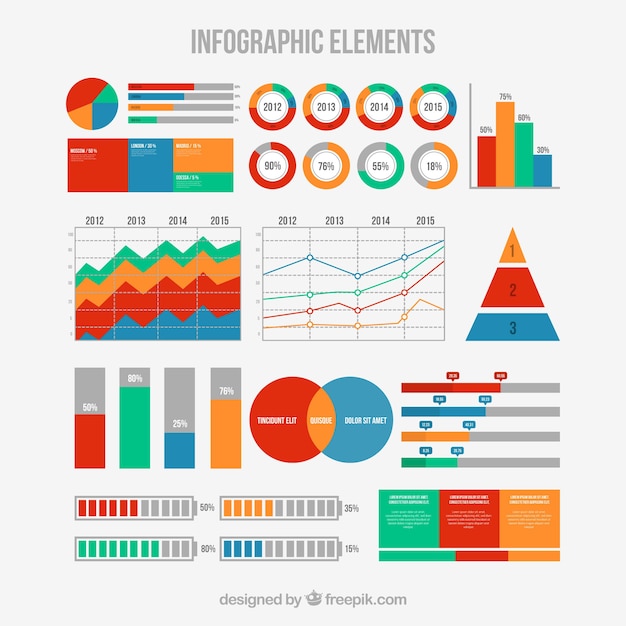 Flaches Design der Infographic-Elementsammlung