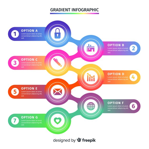 Flaches Design der infographic Schablone der Steigung
