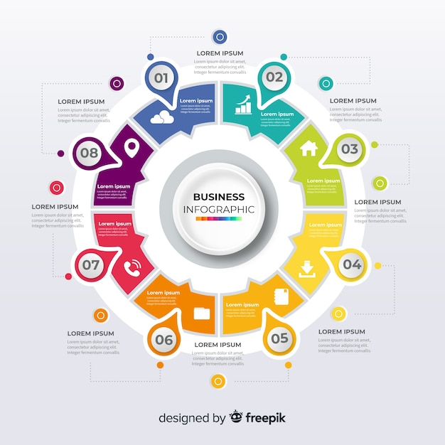 Flaches design der infographic-schrittschablone