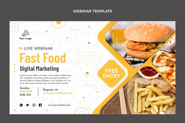 Flaches Design des Food-Webinarys