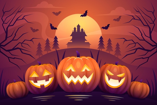 Flaches Design des Halloween-Hintergrunds