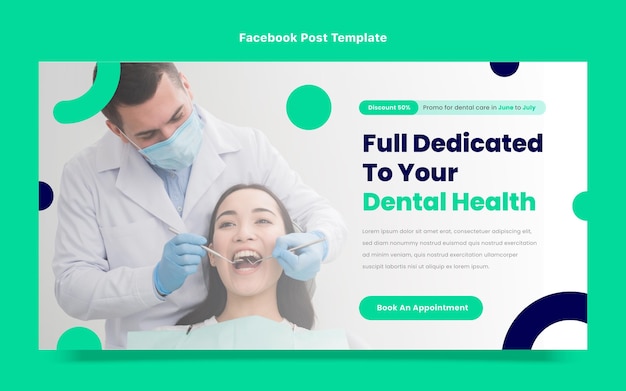 Kostenloser Vektor flaches design des medizinischen facebook-posts