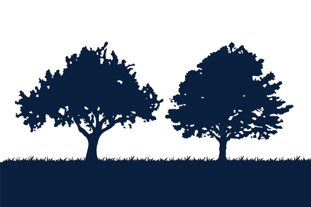 Flaches Design Eiche Silhouette