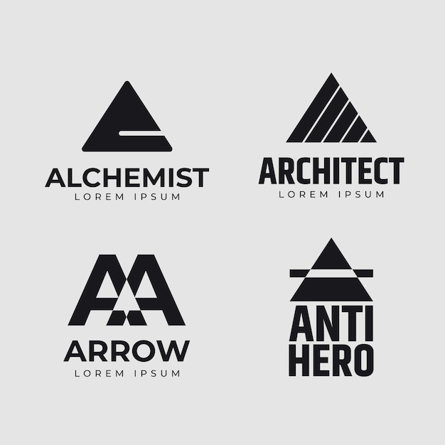 Kostenloser Vektor flaches design eines logosets