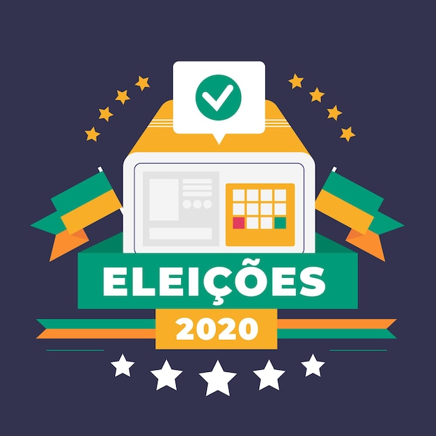 Flaches design eleições 2020 hintergrund