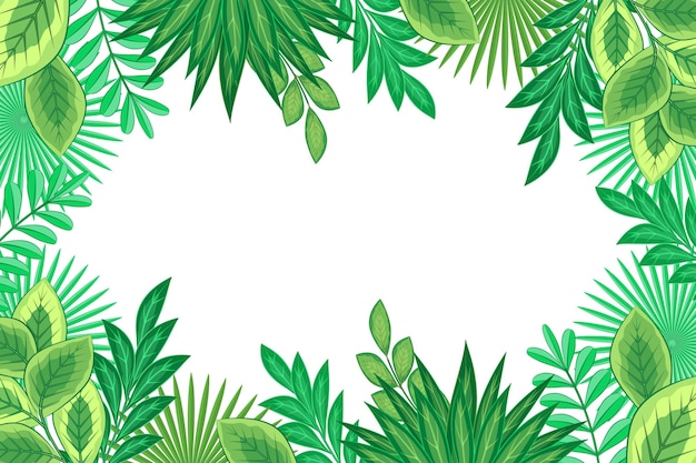Flaches Design exotische grüne Blätter
